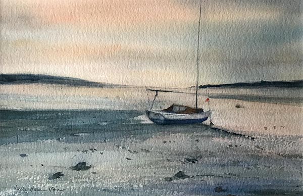 Little Sailing Boat at Sunset