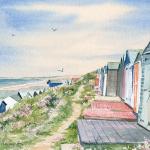 Beach Huts Hordle Beach (Print)