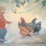 Feeding The Chickens (Print)